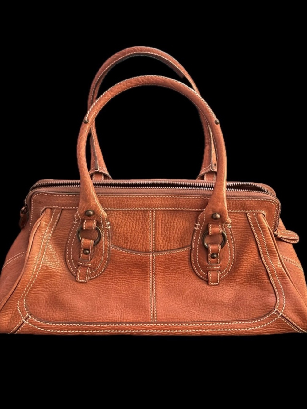 VINTAGE Y2K Banana Republic Cognac Pebbled Leather Bag